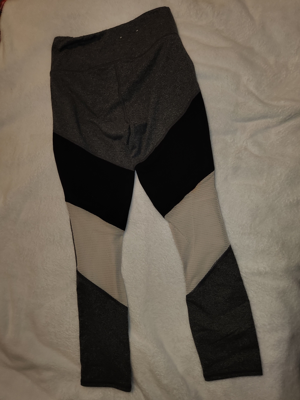 Colorblock High-Waist Leggings - Gray, Black & White Panels